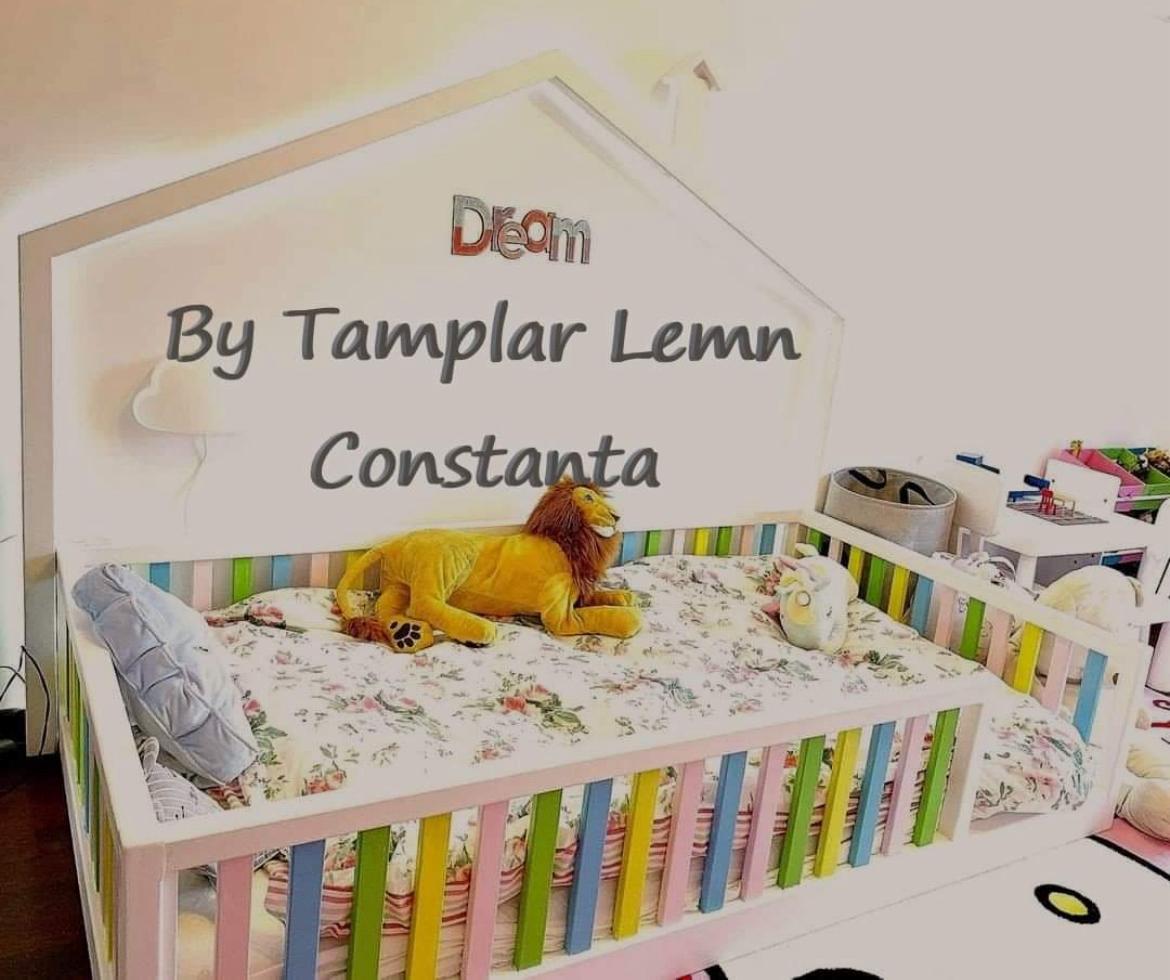 Pătuț căsuță colorat curcubeu