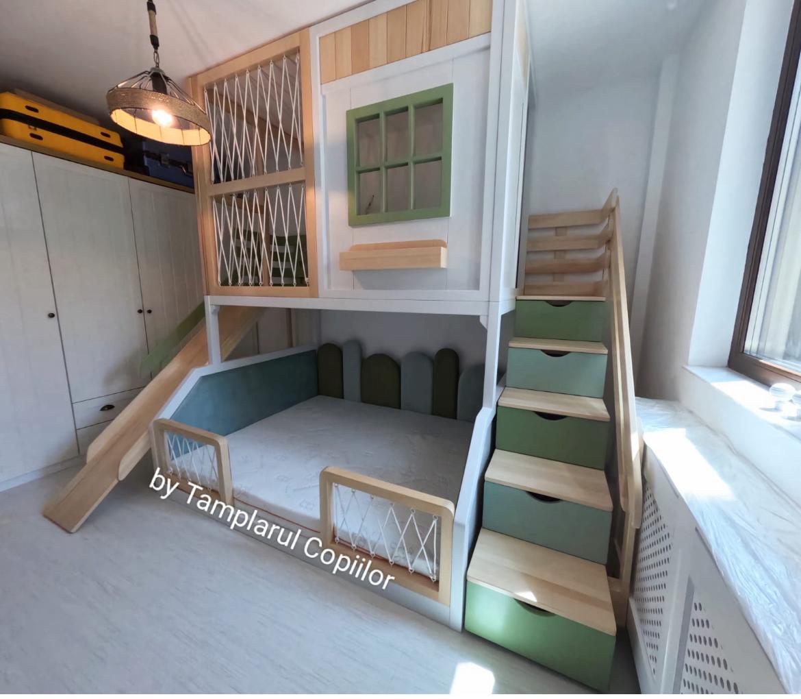 Pat suprapus cu design compact